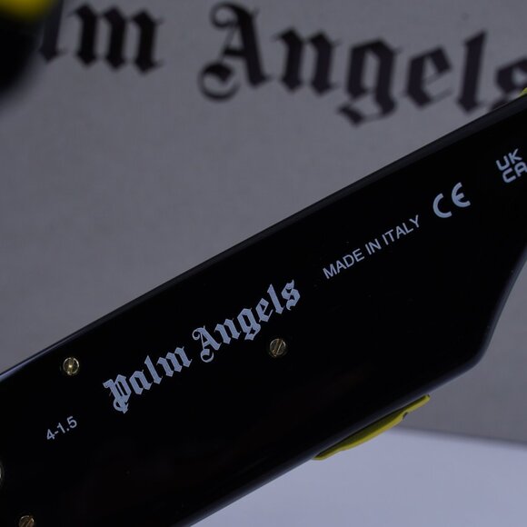 Palm Angels PERI007 ANGEL 1018 Rectangle Sunglasses - Black/Yellow - Picture 8 of 11